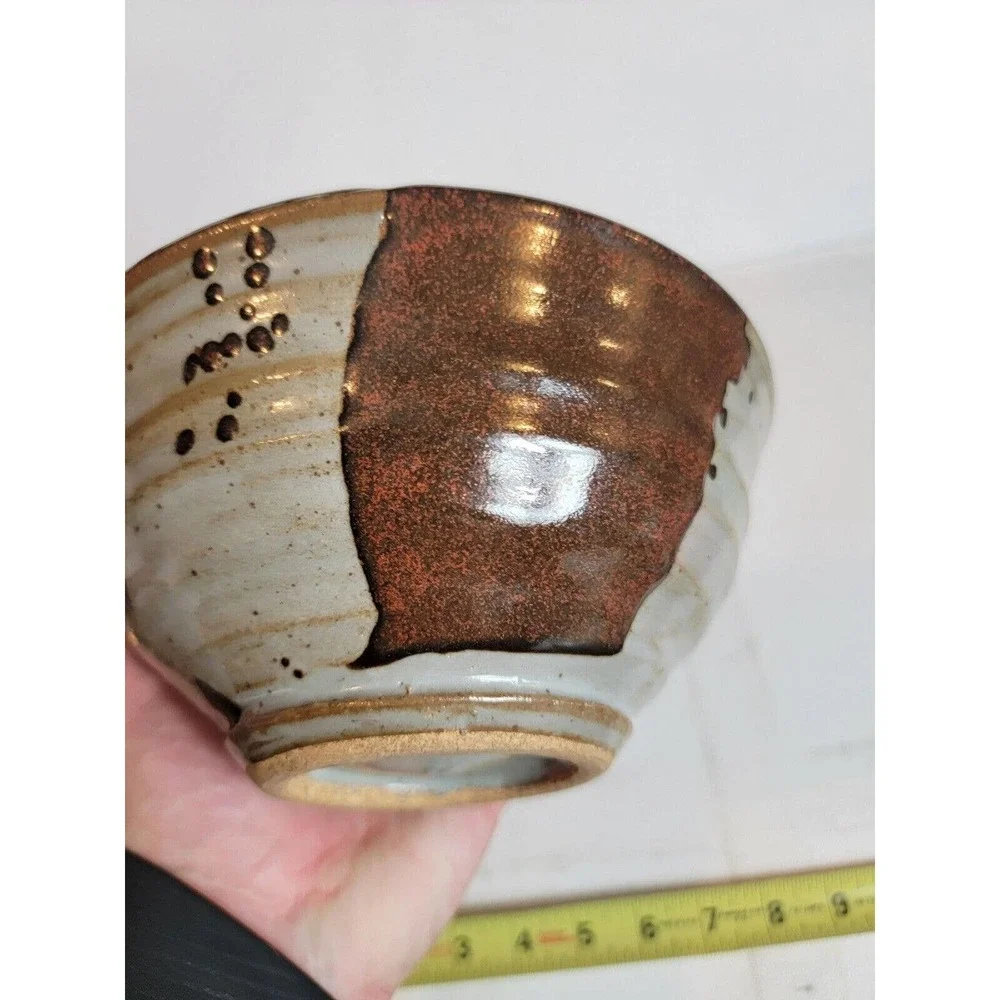 Vintage Ceramic Mixing Bowl Clay‎ Multi Color Earth Tone